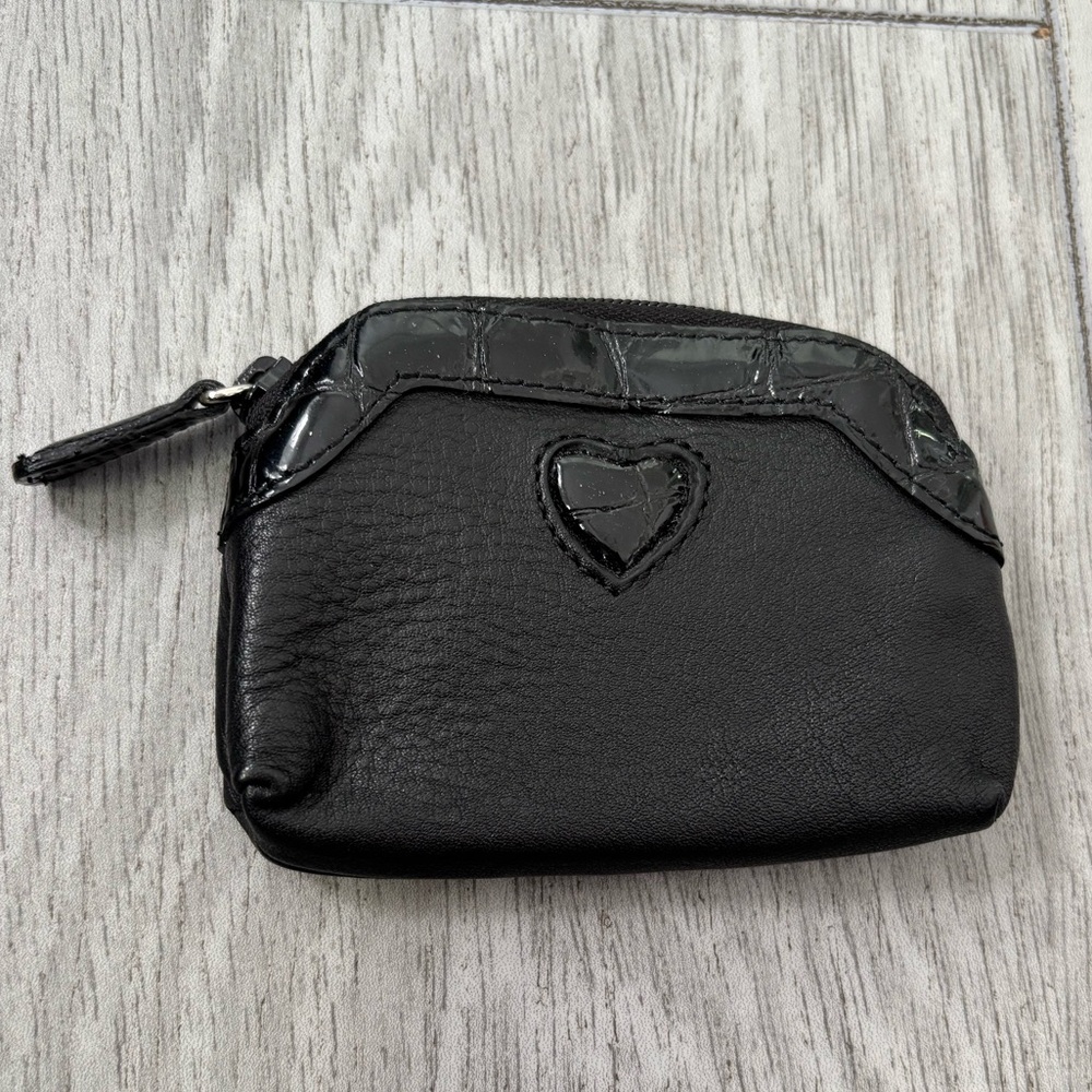 Brighton bag - mini coin purse in black leather.  EUC.